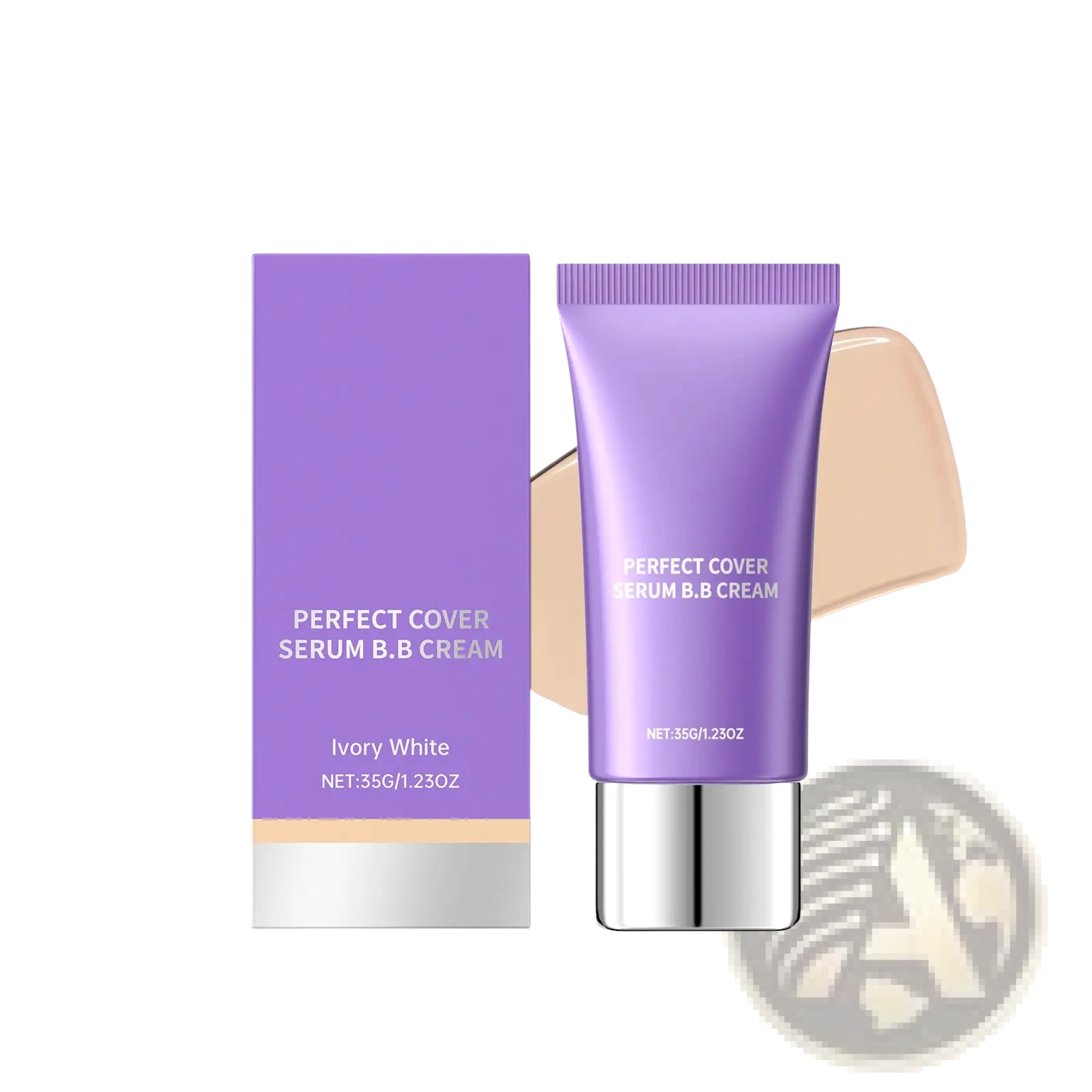 Purple tube of hydrating bb cream perfect cover serum foundation featuring moisturizing coverage for a flawless finish