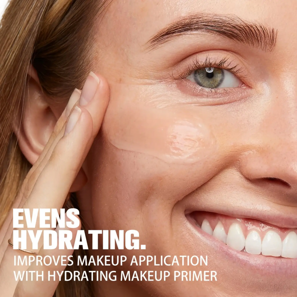 Hydrating pore correcting makeup primer 25ml with smooth glossy finish applied on skin for hydration and pore correction