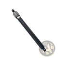Black cylindrical hydraulic cylinder rowing machine resistance regulator with gray threaded top cap and black end caps