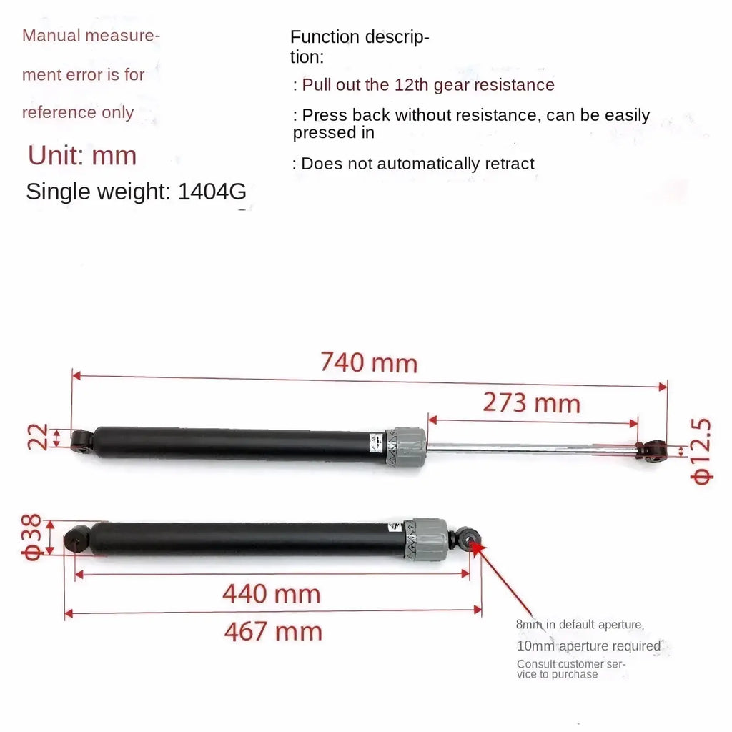 Black and silver hydraulic cylinder rowing machine resistance regulator with cylindrical body and threaded ends with measurement markings