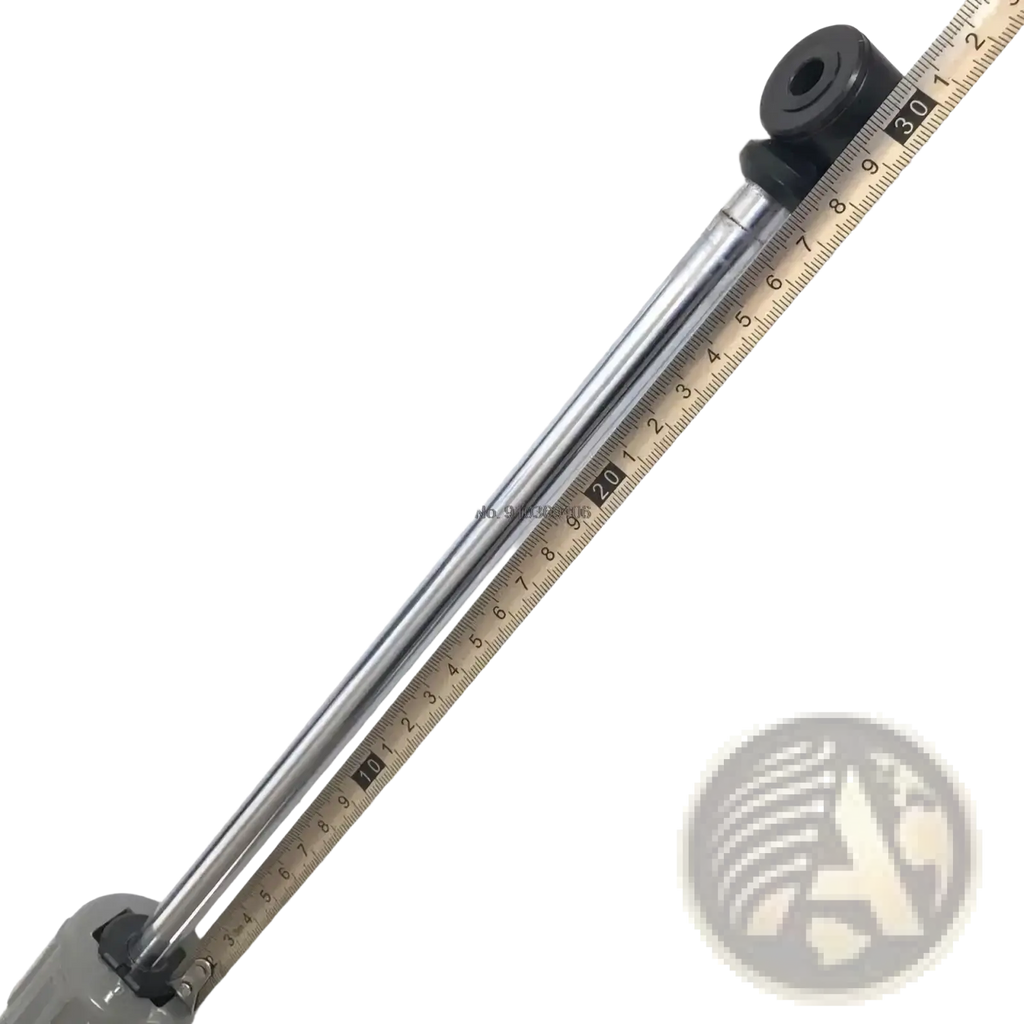 Silver metallic hydraulic cylinder rowing machine resistance regulator with black rubber end caps for shock absorption