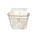 Clear plastic hydroponic flower pot with beige slotted divider insert and 4-grid net pots planter design