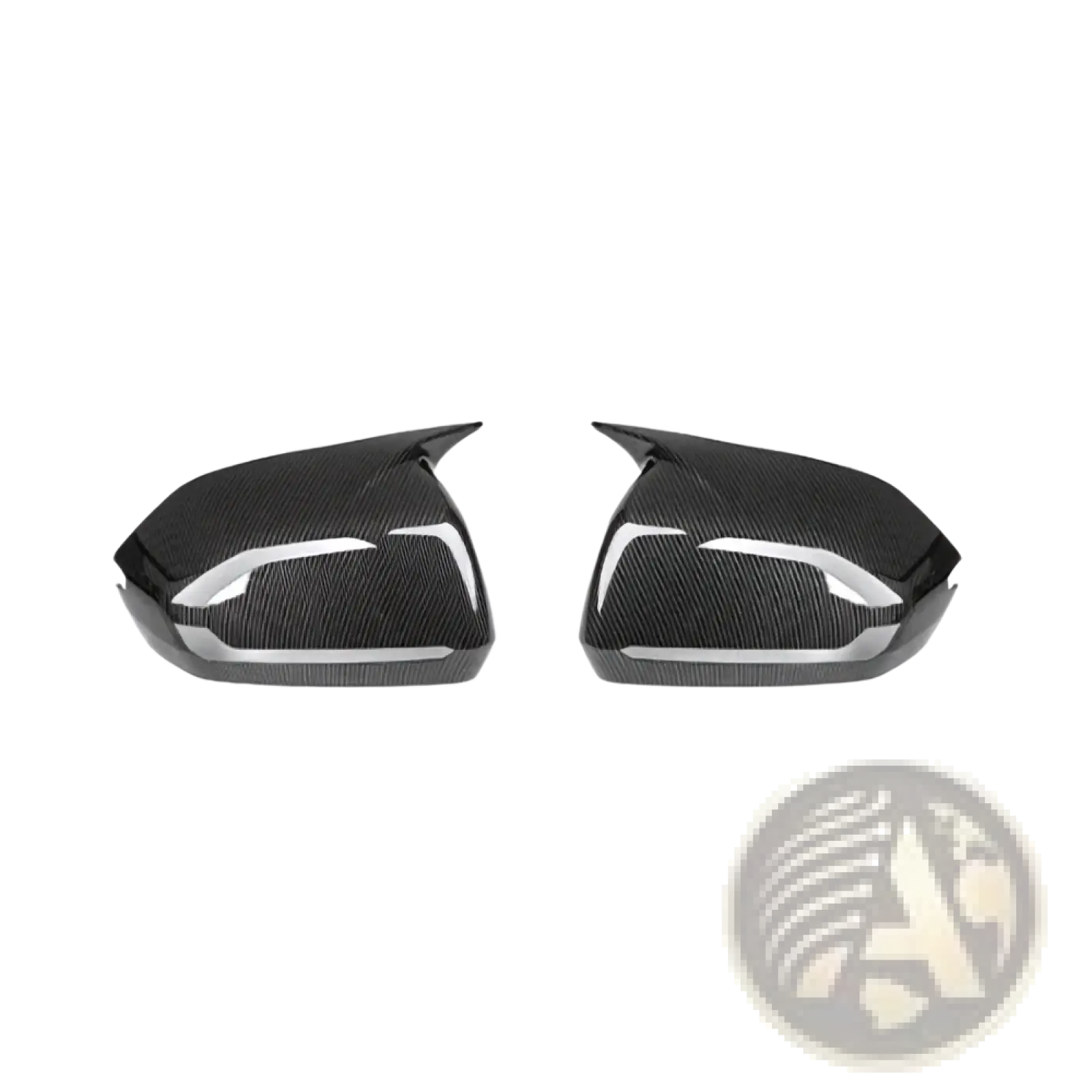Black carbon fiber hyundai palisade led side mirror covers 2020-2025 with glossy finish and silver accent trim
