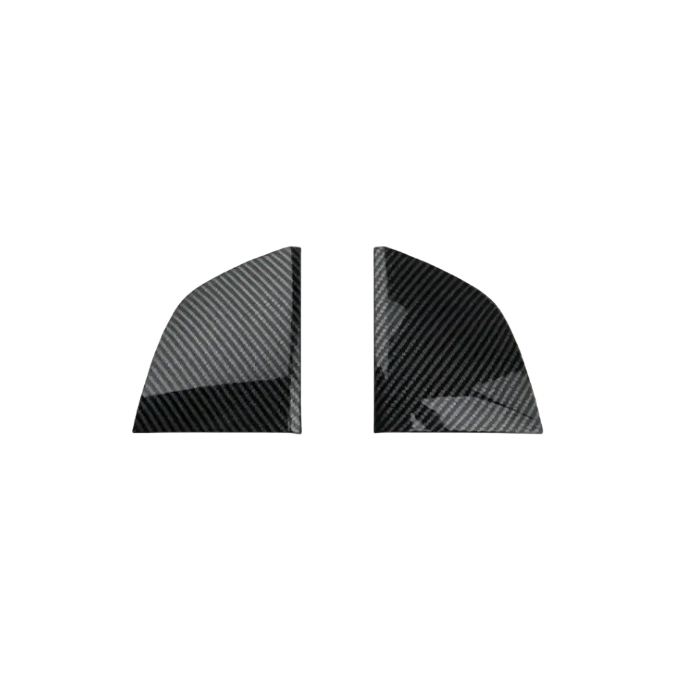 Black carbon fiber side mirror caps for Hyundai Palisade LED mirror covers 2020-2025 shown from the back side