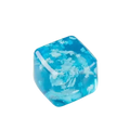 A translucent blue ice cubes slow rising squishy sensory fidget toy with embedded white snowflake patterns