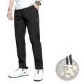Black ice silk quick dry mens casual high-rise loose pants with anti-wrinkle comfortable design