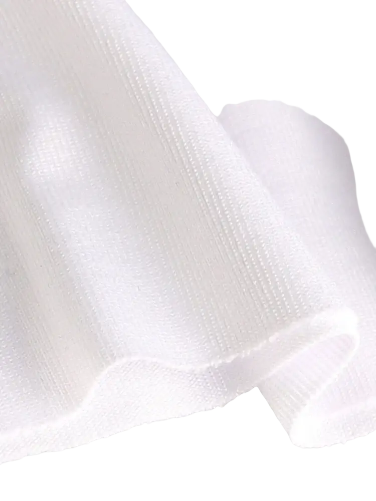 Ice silk seamless men fitness tank top in delicate white sheer fabric with subtle ribbed texture and softly frayed edges