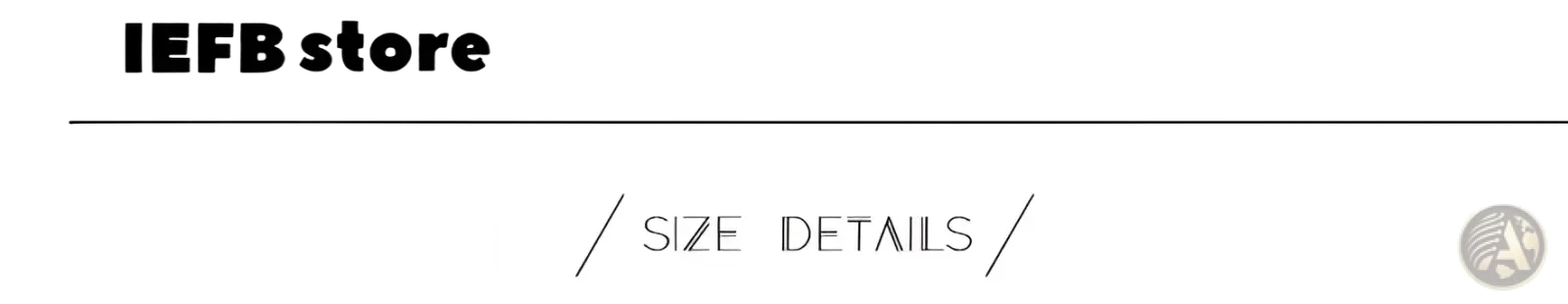 Iefb store logo in black text on white background for camouflage wide leg denim jeans product page