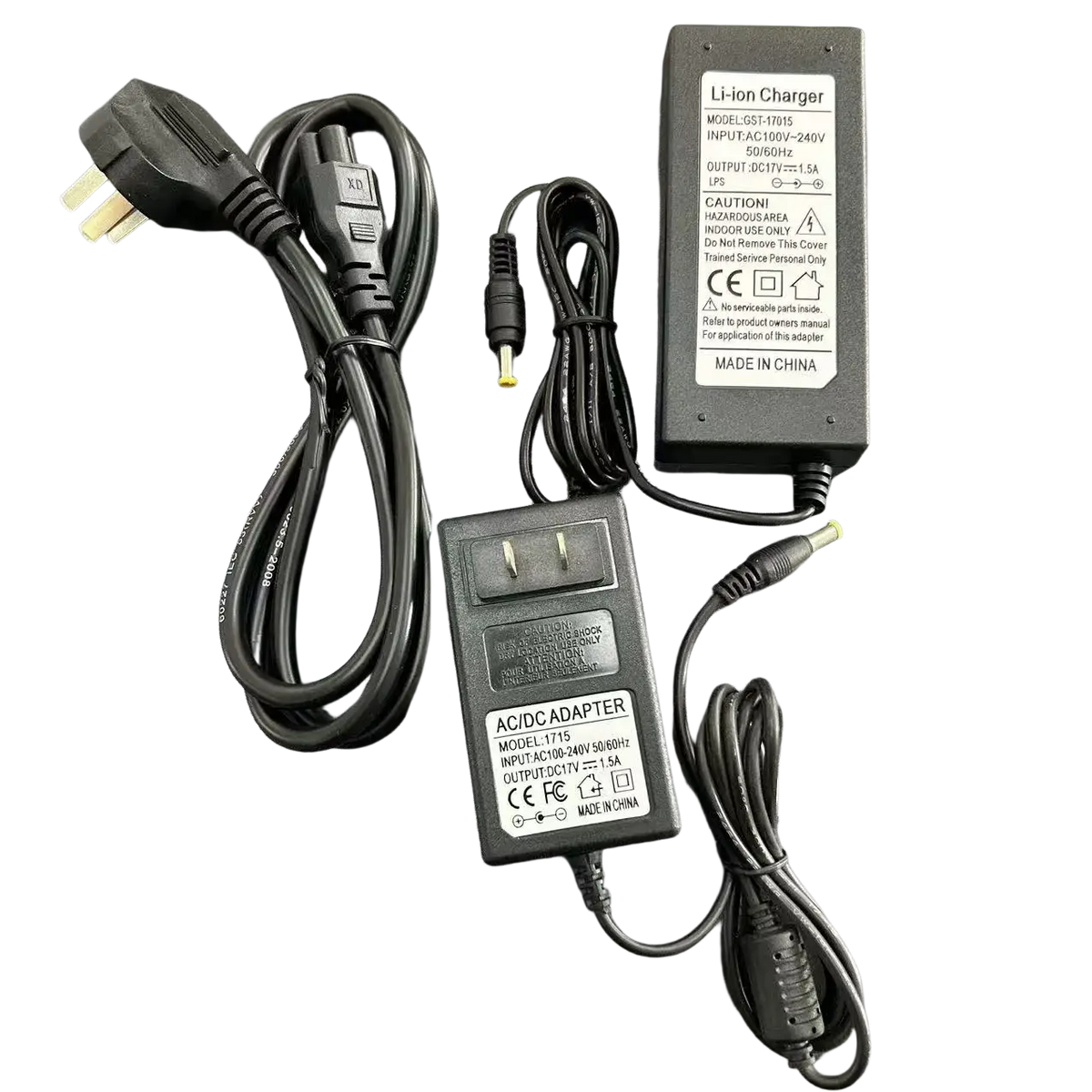 Black plastic ilsintech swift kf4a li-ion battery charger with coiled power cord model gst-17015 for kf4a kf4 batteries