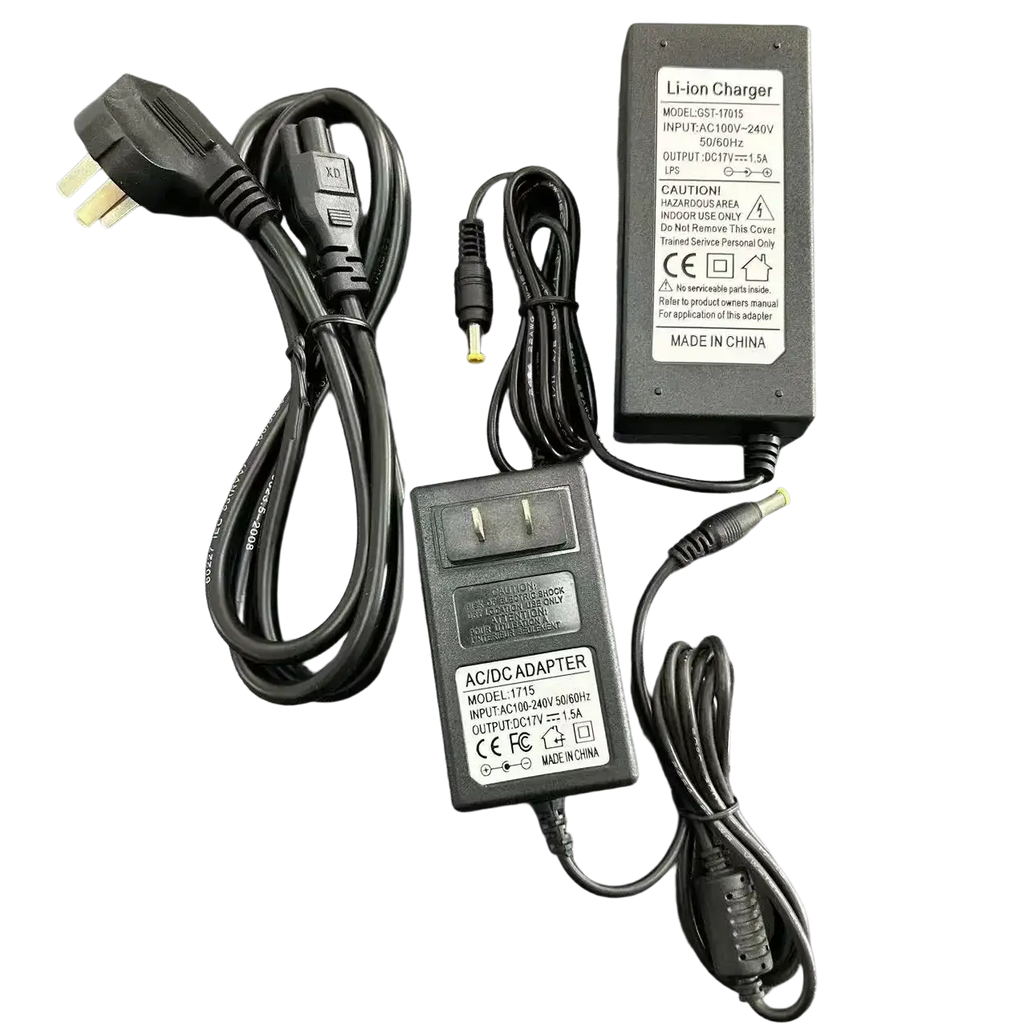 Black plastic ilsintech swift kf4a li-ion charger and ac dc adapter with coiled black cords for efficient charging