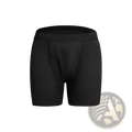 Black incontinence briefs absorbent athletic boxer underwear with smooth form-fitting fabric and elastic waistband