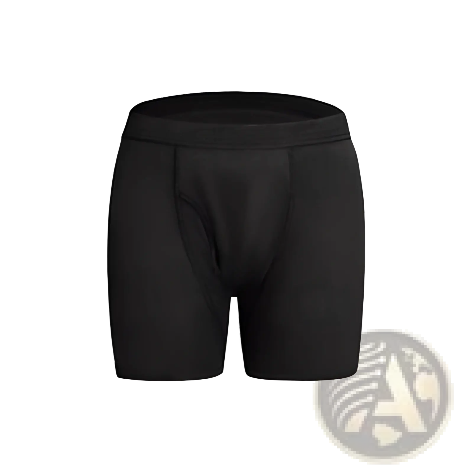 Black incontinence briefs absorbent athletic boxer underwear with smooth form-fitting fabric and elastic waistband