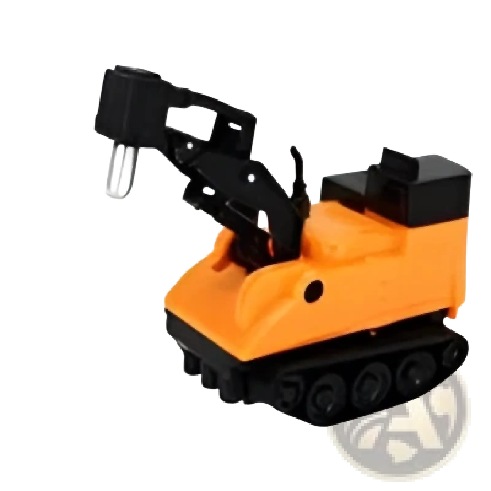 Orange and black toy excavator with tracked wheels featured in inductive magic pen toy truck following car product