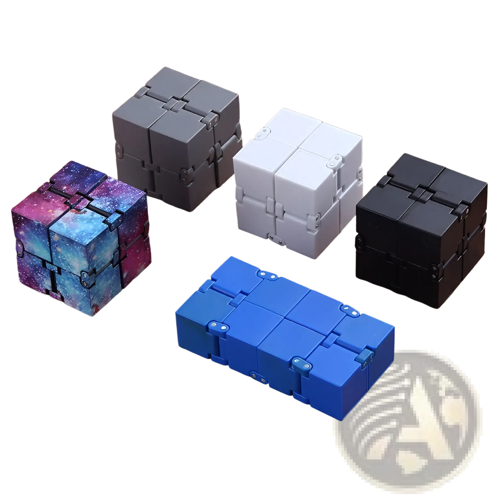 Galaxy-themed colorful plastic infinity cube fidget toy for stress relief and ADHD with a cosmic design