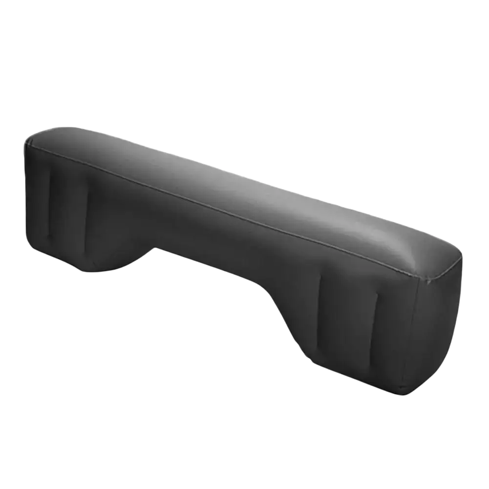 Black padded phone handset cover with smooth glossy finish and stitched edges for inflatable car air mattress back seat travel bed