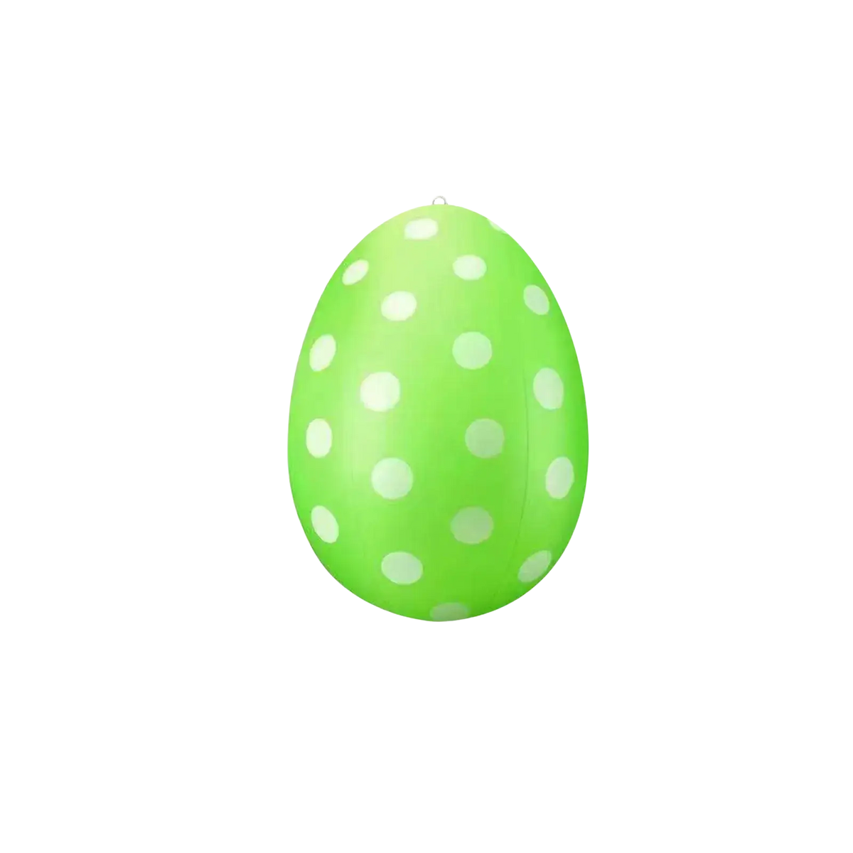 Bright green inflatable easter egg yard decoration stress ball with white polka dots in egg shape