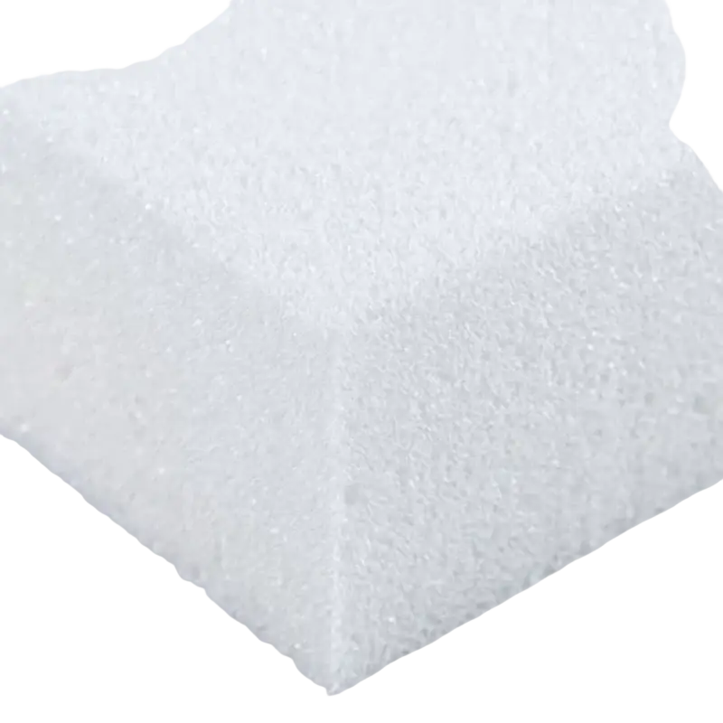 White textured foam corner showcasing product selling points of inflatable outdoor garden bed cotton patio lounge furniture