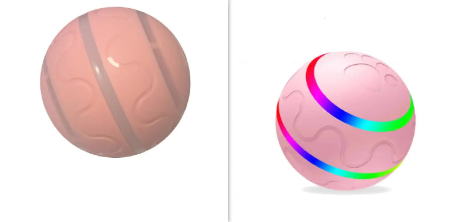 Interactive cat ball toy automatic usb rotating pink spherical toy with textured surface and colorful glowing ring