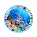 Interactive pet water play mat colorful circular educational toy featuring dolphin fish coral and alphabet letters around rim