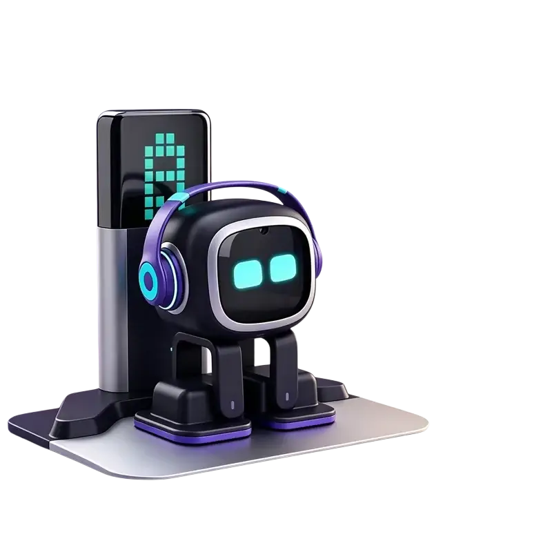 Interactive robot toy led touch control usb rechargeable black and purple with glowing teal eyes for kids 6-12y mainland china