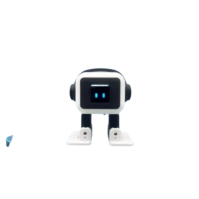 A sleek white and black interactive robot toy with led touch control and usb rechargeable for children 6-12y in mainland china