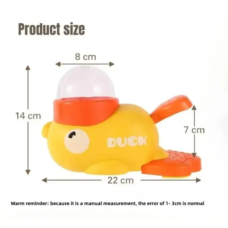 Interactive yellow duck dog toy plastic feeder made in mainland china features yellow plastic and a transparent dome
