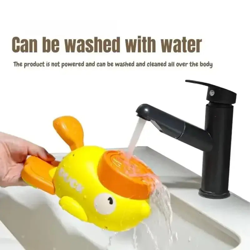 Interactive yellow duck dog toy plastic feeder features a bright yellow and orange fish-shaped design from mainland China