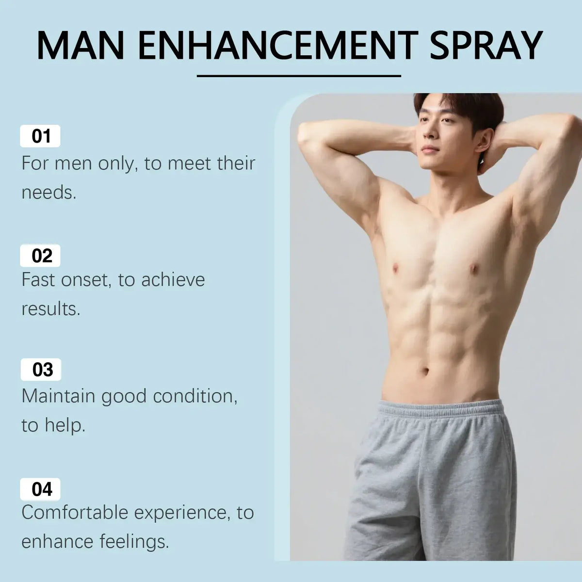 A muscular man with defined abs wearing light gray sweatpants illustrating intimate care cream for men hydrating delicate skin