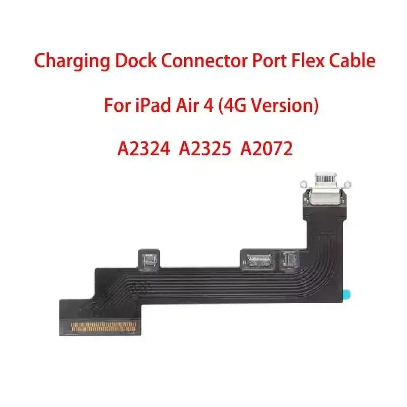 Black flex cable with charging port connector for ipad air 4 4g version designed for charging dock replacement