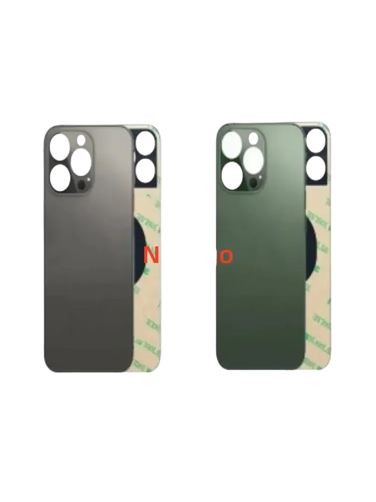 Black and green iphone 13 pro replacement back glass cover with matte finish and precise camera cutouts on the back side