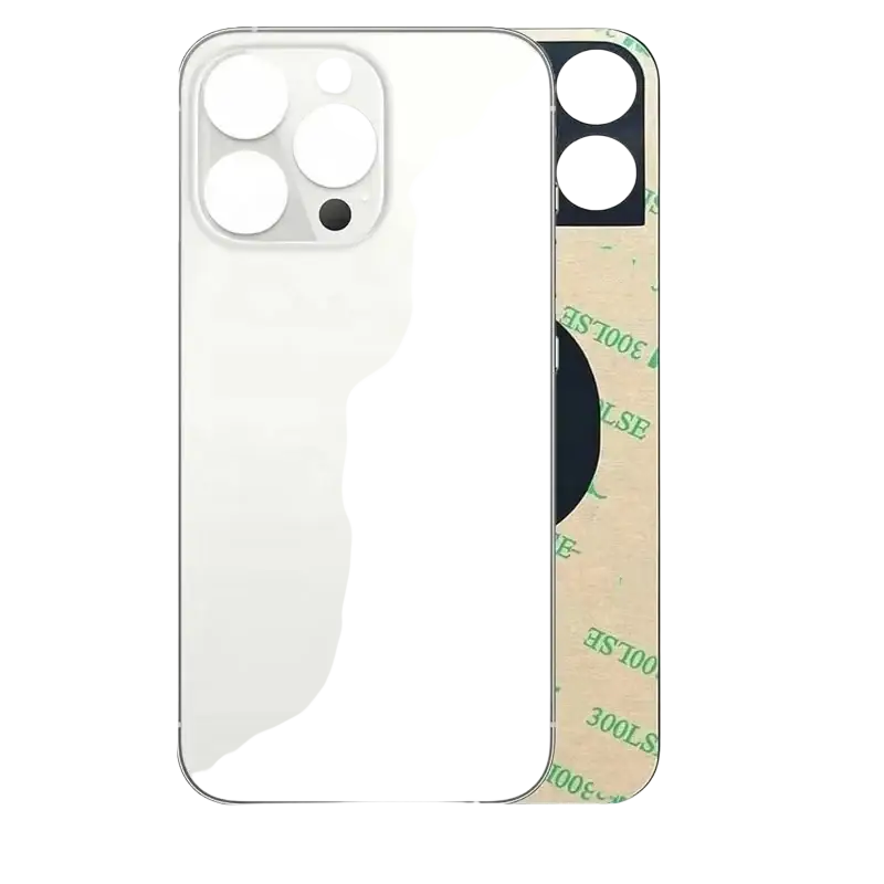 White glass back panel for iphone 13 pro with sleek camera cutout featuring three lenses and one flash replacement cover