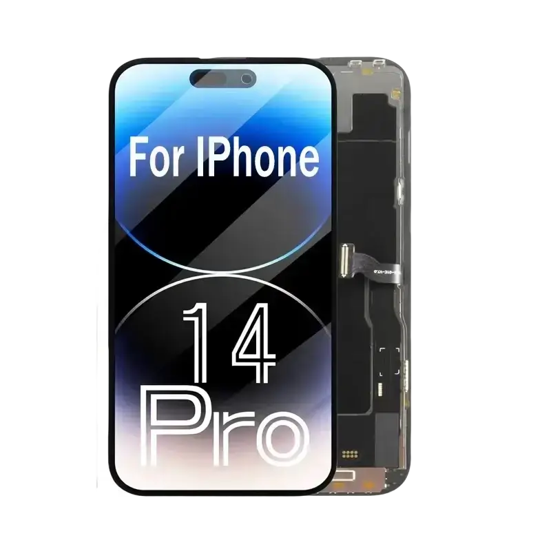 Iphone 14 pro max original lcd screen assembly with sleek glass front and visible internal components