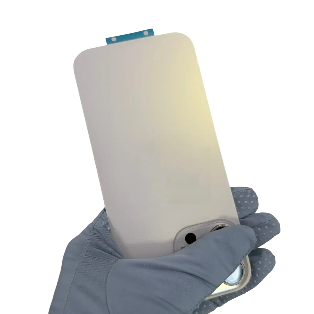 A sleek matte white pro max glass screen protector with precise camera cutout for iphone 15 16 pro max mainland china
