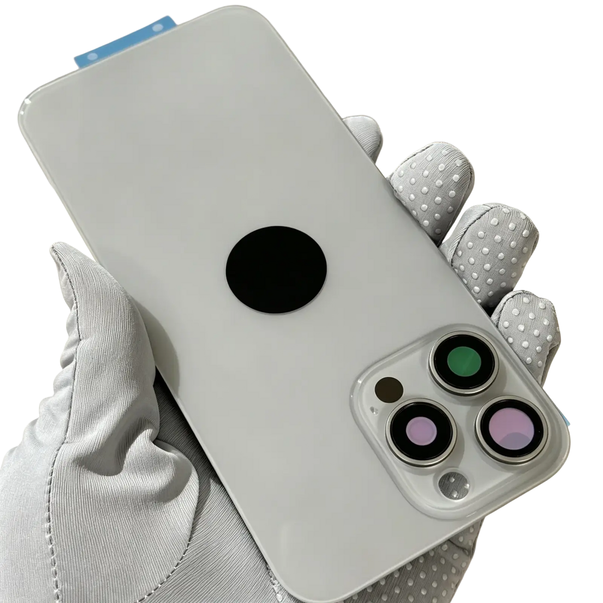 White iphone 13 pro back panel with black magsafe magnet and triple lens camera for iphone 15 16 pro max glass back replacement