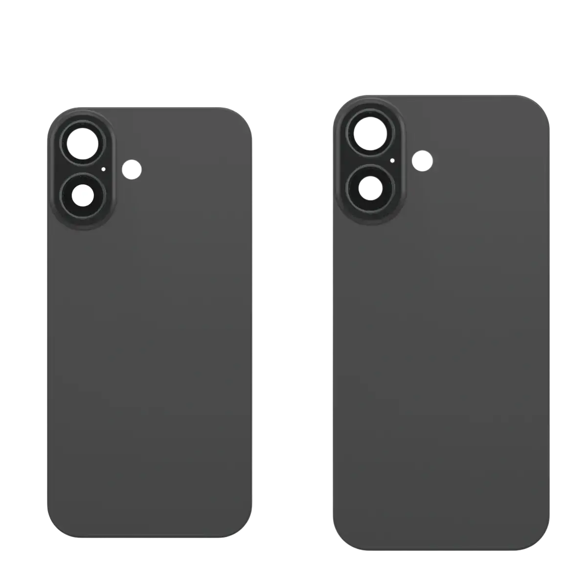 Black matte iphone 16 plus replacement back cover glass showing back side with free shipping fee options available