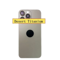 Iphone 16 pro max replacement back glass in desert titanium with camera lens for easy installation on the back side