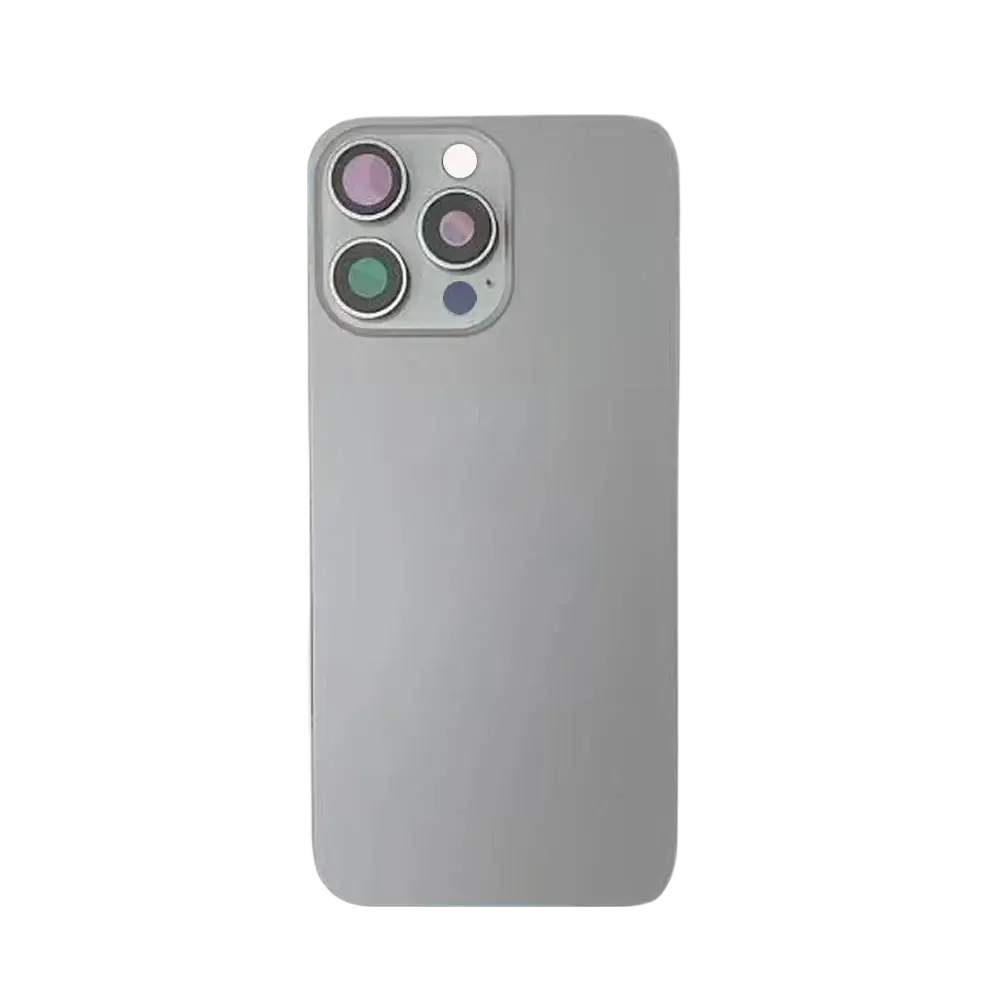 Gray metallic iphone 12 pro back panel with triple camera lens for pro max easy installation replacement back glass