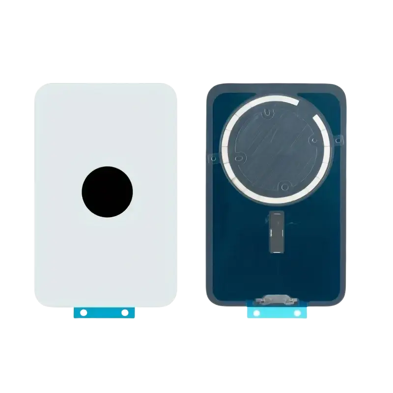 White and dark blue iphone 17 pro max battery cover replacement glass with circular camera module back side components