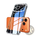 Back side of iphone 17 pro max ultra thin clear tpu case with reinforced edges and precise camera cutouts