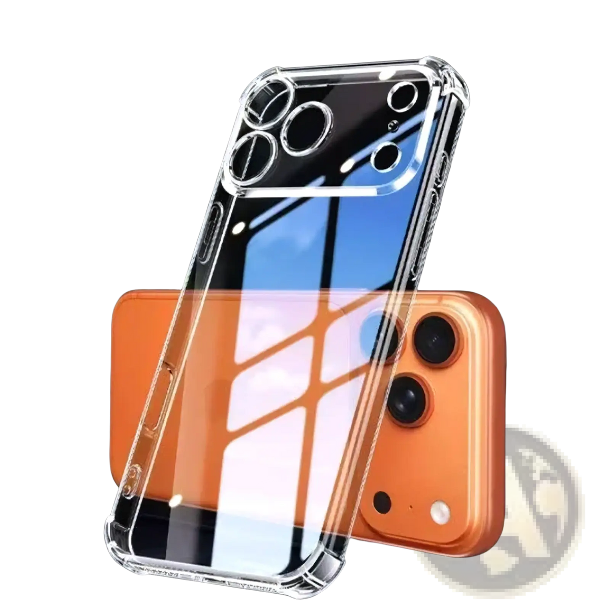 Back side of iphone 17 pro max ultra thin clear tpu case with reinforced edges and precise camera cutouts