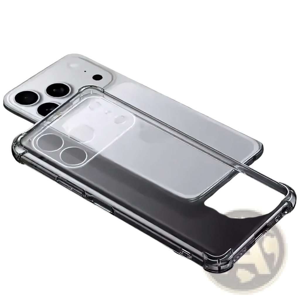 Back side of iphone 17 pro max ultra thin clear tpu case with reinforced edges and precise camera cutouts