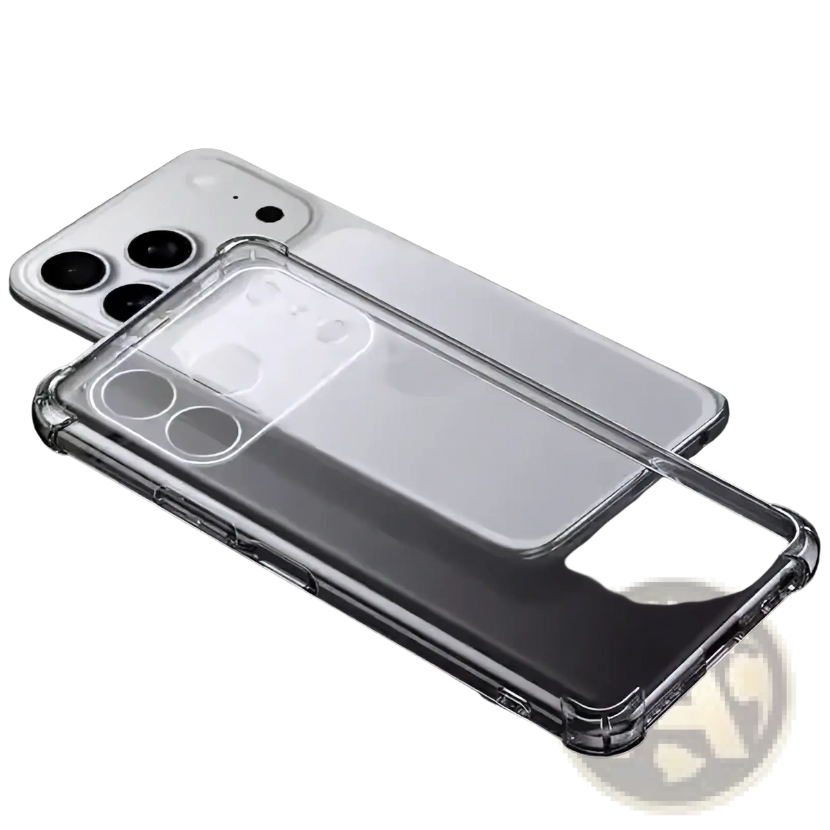 Back side of iphone 17 pro max ultra thin clear tpu case with reinforced edges and precise camera cutouts