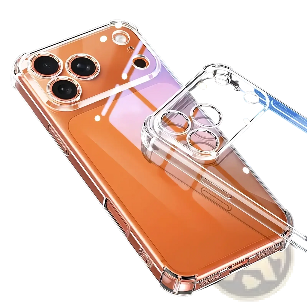 Back side of iphone 17 pro max ultra thin clear tpu case with transparent protective cover and reinforced edges