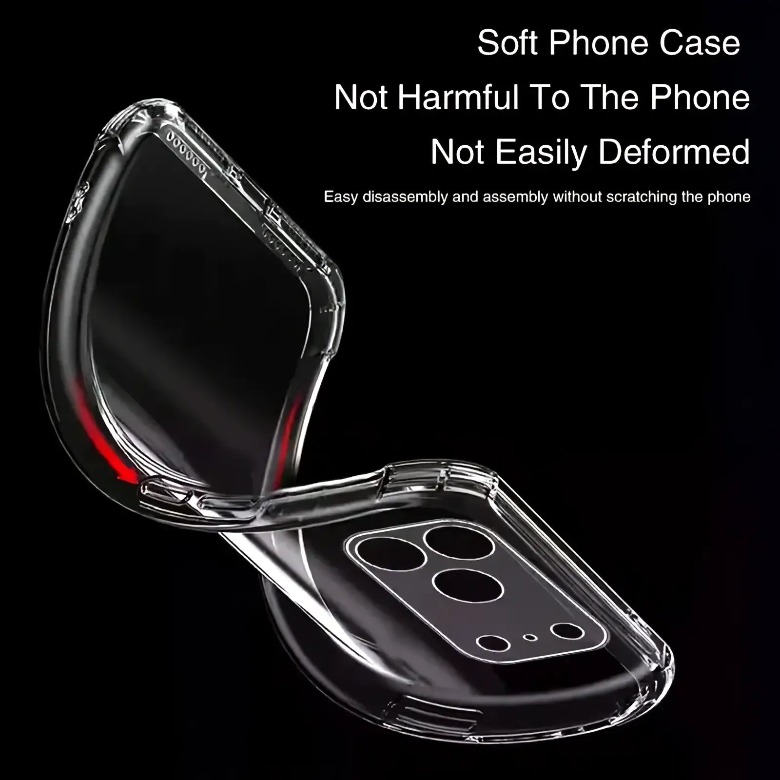 Back side of iphone 17 pro max ultra thin clear tpu case with transparent flexible material and precise camera cutouts