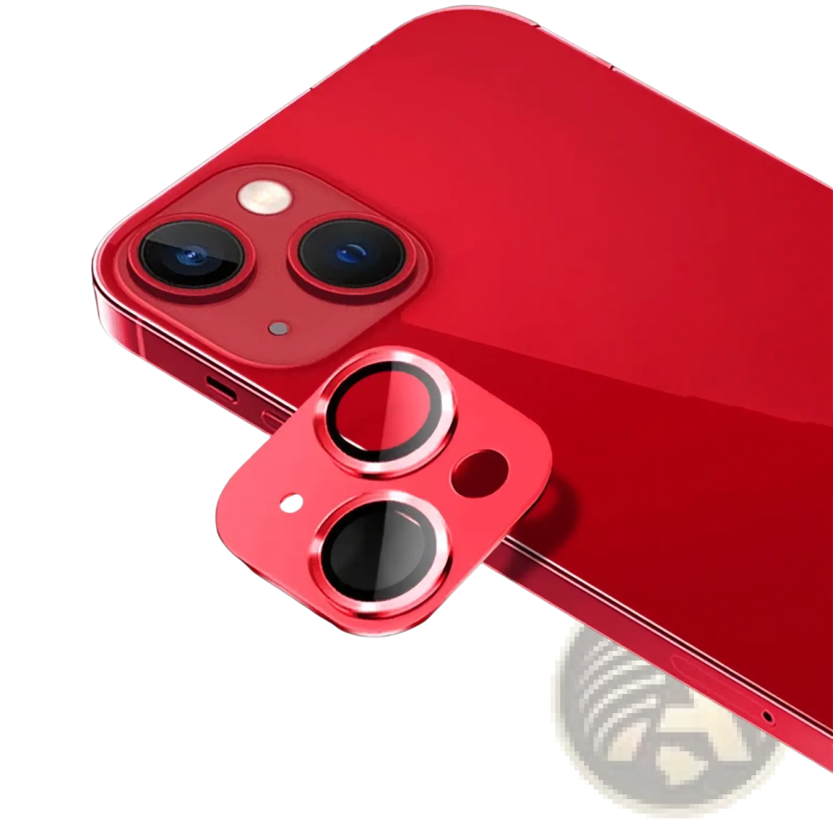 Red metallic aluminum camera lens protector armor film designed for iphone 13 pro to safeguard the lenses