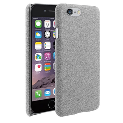 Iphone se 2016 fabric hard case gray slim cover showing the textured fabric back side of the phone case