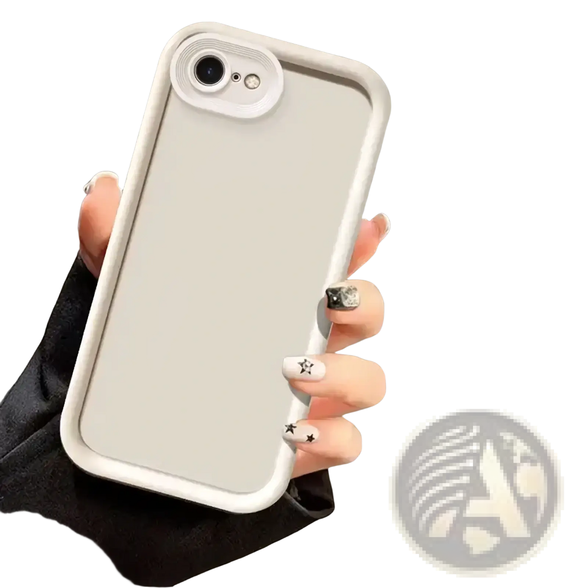 Iphone se 2022 matte shockproof case back side in white with a matte finish and subtle textured edges