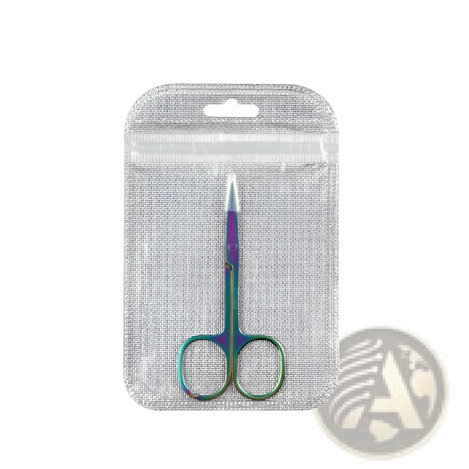 Iridescent stainless steel butterfly eyebrow trimmer scissors with a sleek modern design