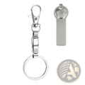 Silver-toned metal Italian link charm keychain with rectangular links and sturdy lobster clasp for personalized diy use