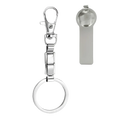 Silver-toned metal Italian link charm keychain with rectangular links and sturdy lobster clasp for personalized diy use
